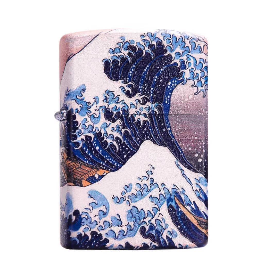 The Great Waves of Kanagawa Surf Inside Lighter Dimension Time Sense Windproof Lighter