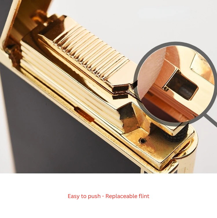 Derui Lighter Creative Butane Gas Windproof Open Flame Lighter Metal Sound Loud Lighter Men's Gift with Box