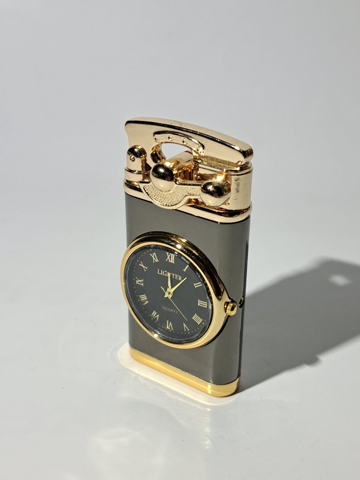 Clock Lighter Torch Refillable Jet Flame Butane Lighter – Unique Gift for Men – Windproof Vintage Style Lighter