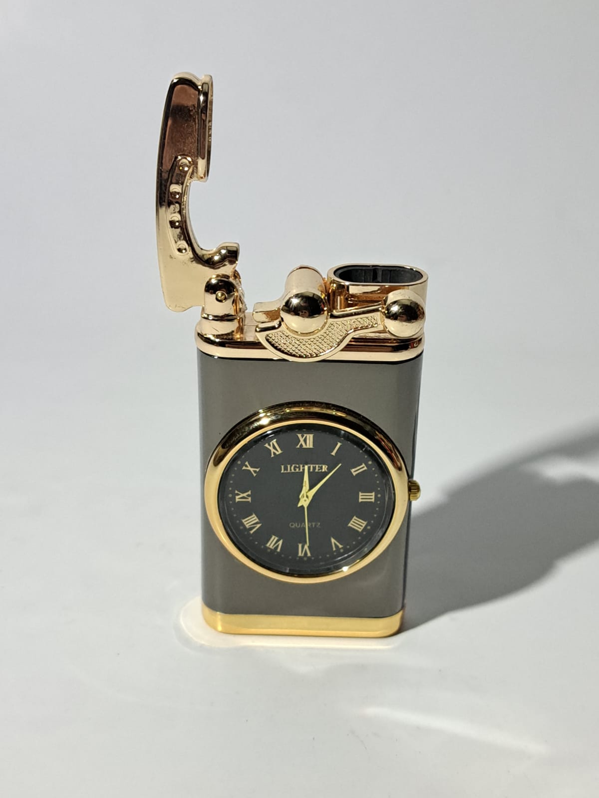 Clock Lighter Torch Refillable Jet Flame Butane Lighter – Unique Gift for Men – Windproof Vintage Style Lighter