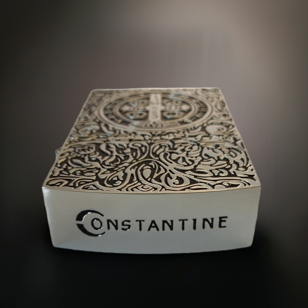 Silver Color Constantine's Lighter,Authentic 1:1 Replica,Available in Movie & Standard Sizes - Fully Windproof and Refillable