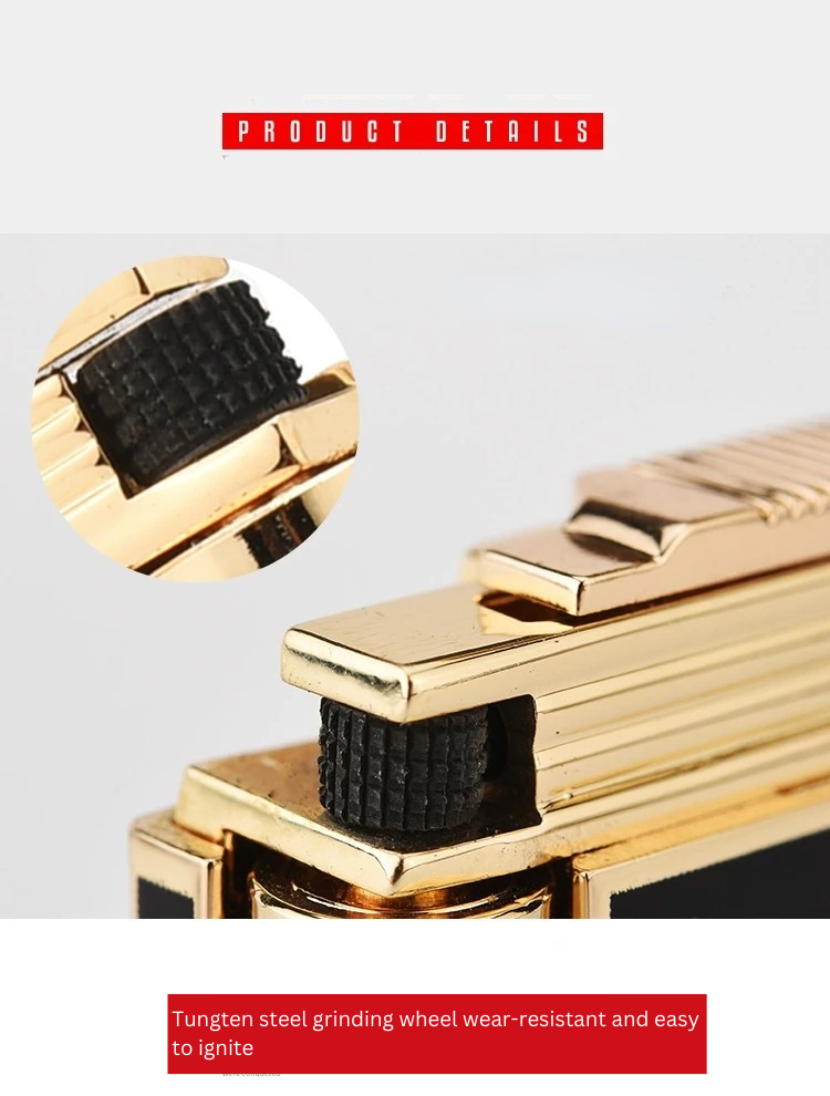 Derui Lighter Creative Butane Gas Windproof Open Flame Lighter Metal Sound Loud Lighter Men's Gift with Box