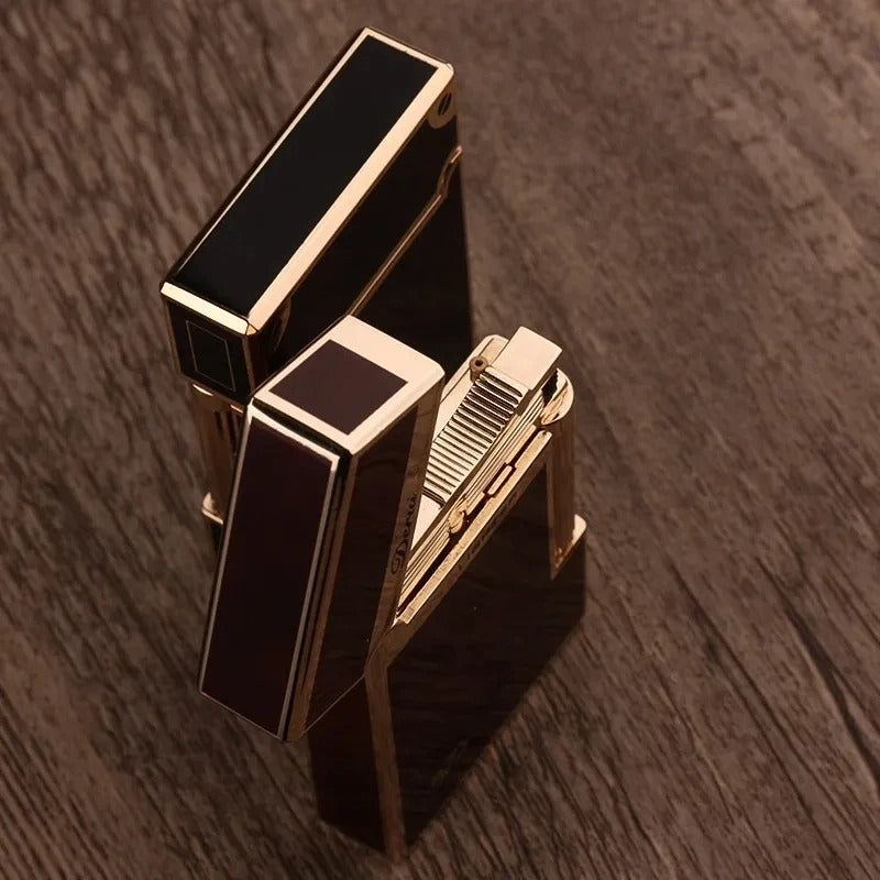 Derui Lighter Creative Butane Gas Windproof Open Flame Lighter Metal Sound Loud Lighter Men's Gift with Box