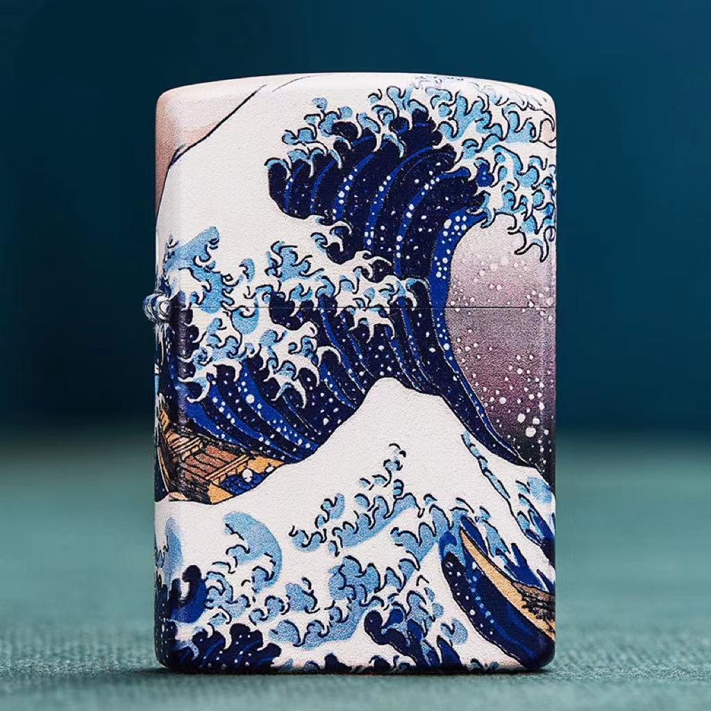 The Great Waves of Kanagawa Surf Inside Lighter Dimension Time Sense Windproof Lighter