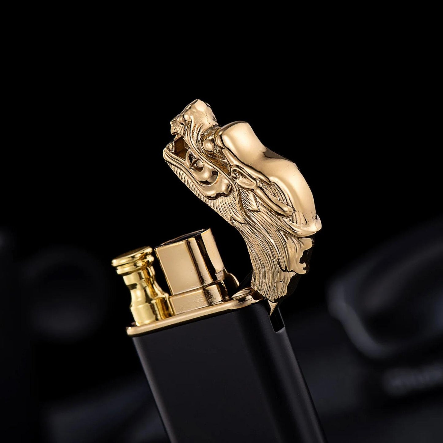 The Fire Breather, Personalized Dragon Lighter with Two Flames - Refillable Windproof Butane Gas Lighter - Custom Engraved Torch