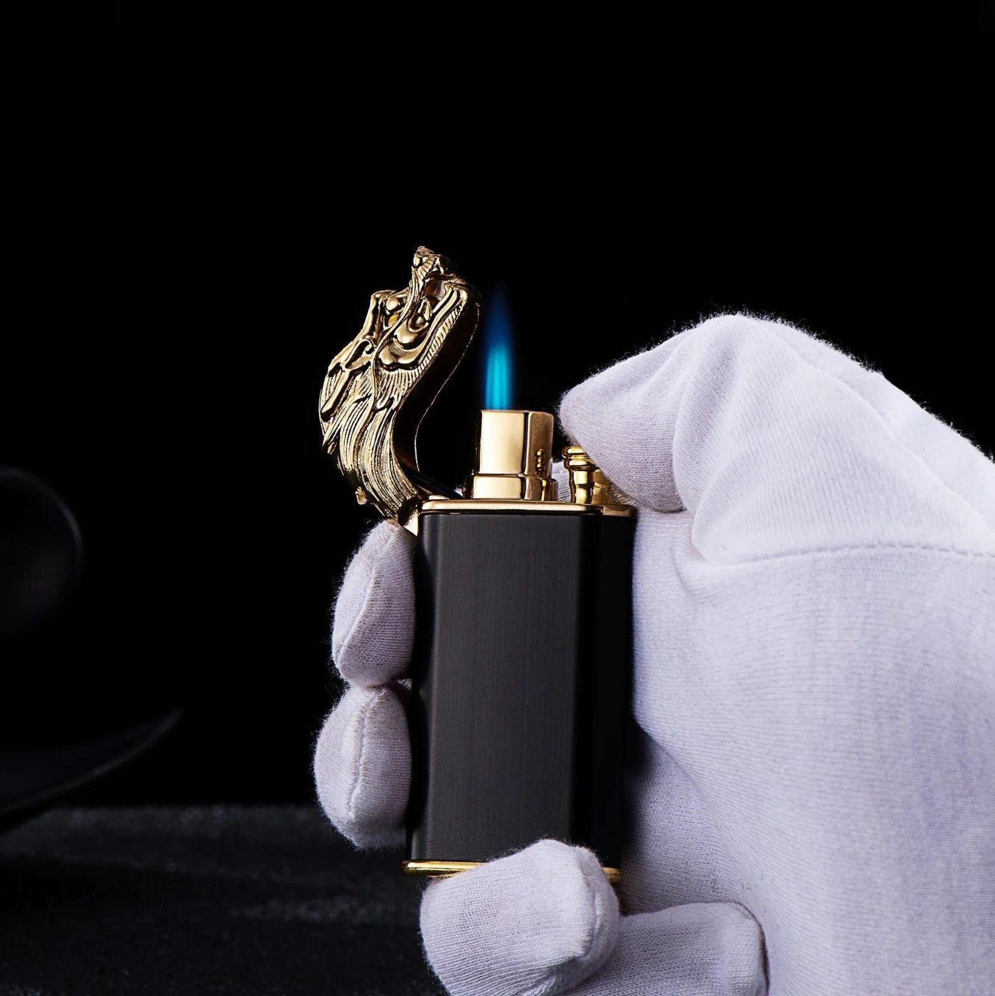 The Fire Breather, Personalized Dragon Lighter with Two Flames - Refillable Windproof Butane Gas Lighter - Custom Engraved Torch
