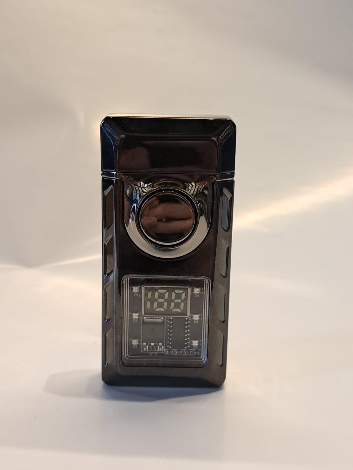 Voice Activated Torch Lighter with Digital Display – Rainbow & Gunmetal Colors–Windproof Refillable Butane Lighter–LED Indicator Gas Lighter