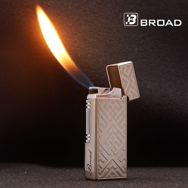 Broad Vintage Vertical Wheel Lighter, Refillable Butane Lighter in Black Makes the Perfect Smoking Accessory or Mens Gift, Groomsmen Gift.