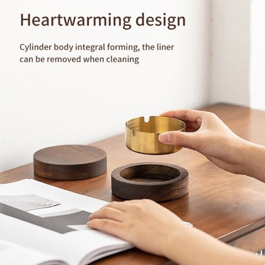 Walnut Wood Desktop Ashtray
