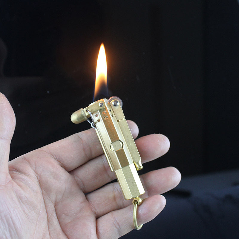 Retro Old-fashioned Trench Kerosene Lighter Austrian Pulling Machine Grinding Wheel Lighter