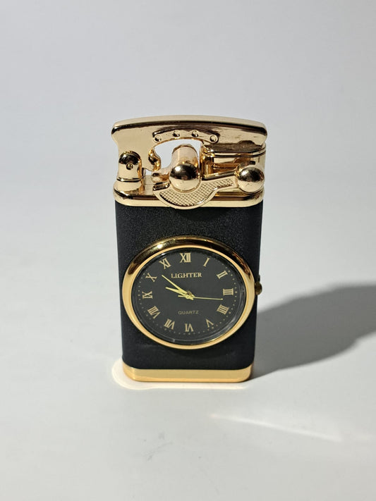Clock Lighter Torch Refillable Jet Flame Butane Lighter – Unique Gift for Men – Windproof Vintage Style Lighter