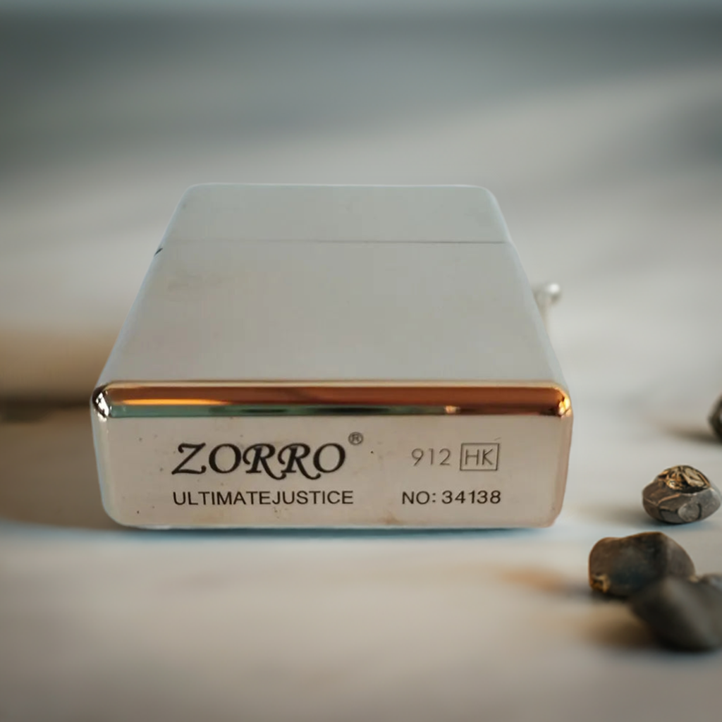 Zorro 912 Polished Brass Lighter - 150g Case & Heavy Duty Hinge