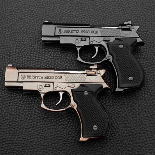 Baretta Pistol Lighter, Metal Gas Lighter Windproof Red Flame