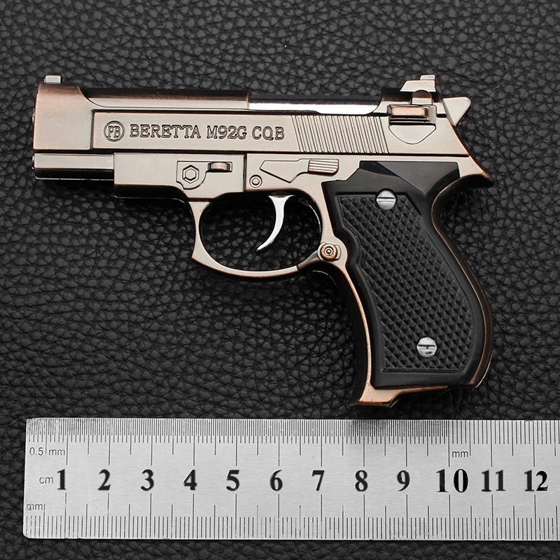 Baretta Pistol Lighter, Metal Gas Lighter Windproof Red Flame