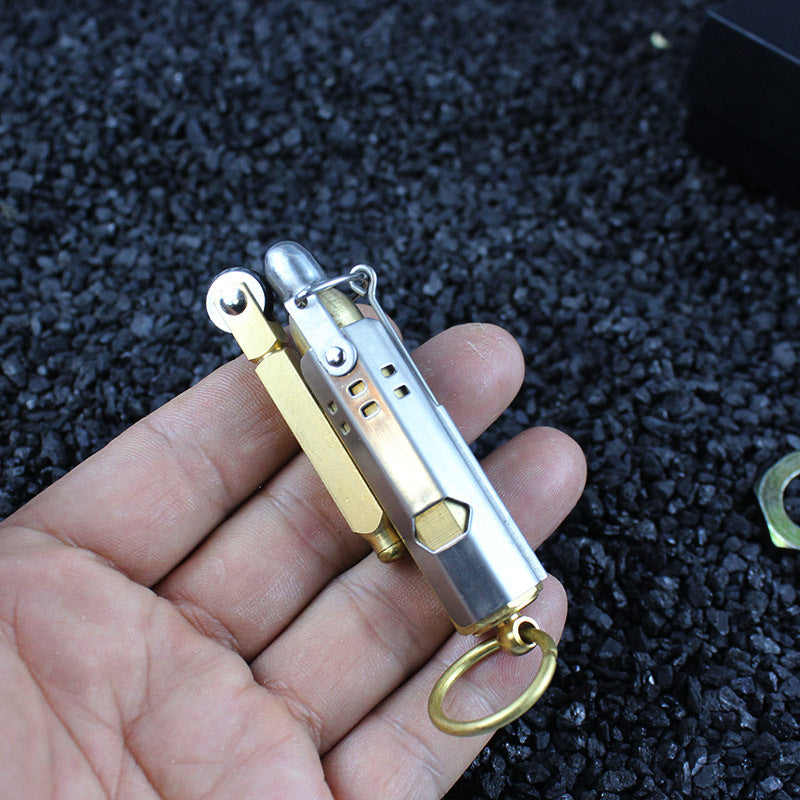 Retro Old-fashioned Trench Kerosene Lighter Austrian Pulling Machine Grinding Wheel Lighter