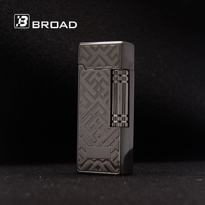 Broad Vintage Vertical Wheel Lighter, Refillable Butane Lighter in Black Makes the Perfect Smoking Accessory or Mens Gift, Groomsmen Gift.